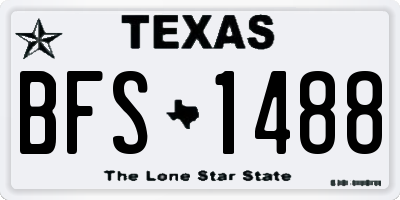 TX license plate BFS1488