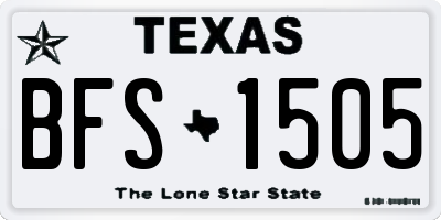 TX license plate BFS1505