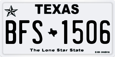 TX license plate BFS1506