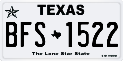 TX license plate BFS1522