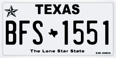 TX license plate BFS1551