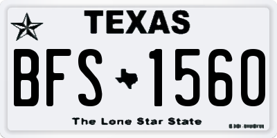 TX license plate BFS1560