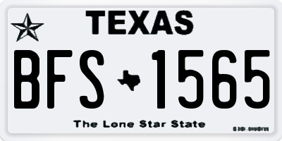TX license plate BFS1565