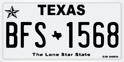 TX license plate BFS1568