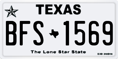 TX license plate BFS1569