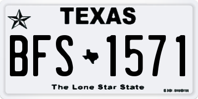 TX license plate BFS1571