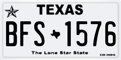 TX license plate BFS1576