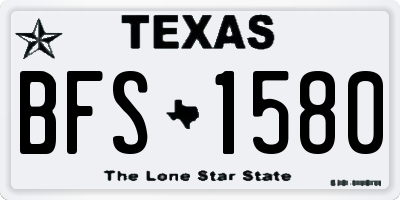 TX license plate BFS1580