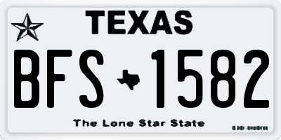 TX license plate BFS1582