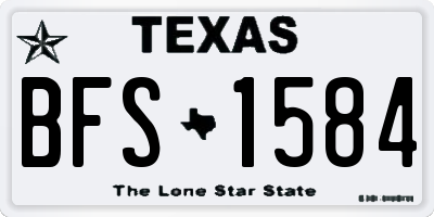 TX license plate BFS1584