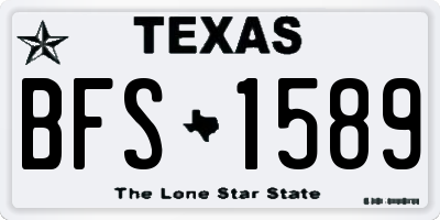 TX license plate BFS1589