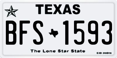 TX license plate BFS1593