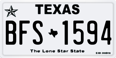 TX license plate BFS1594