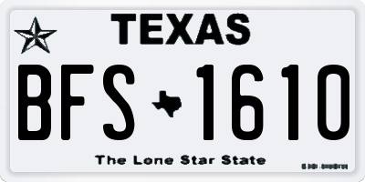 TX license plate BFS1610