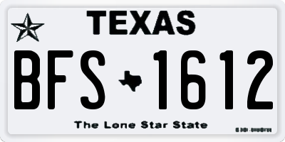 TX license plate BFS1612