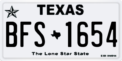 TX license plate BFS1654