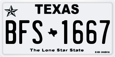 TX license plate BFS1667
