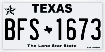 TX license plate BFS1673