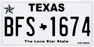 TX license plate BFS1674