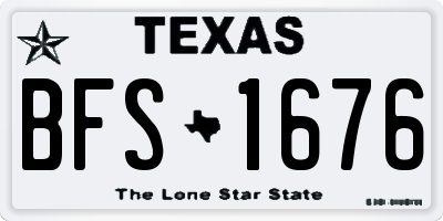 TX license plate BFS1676