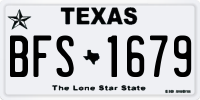 TX license plate BFS1679