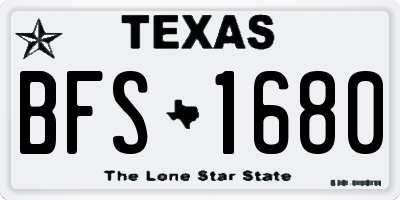 TX license plate BFS1680