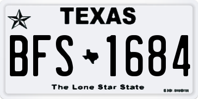 TX license plate BFS1684