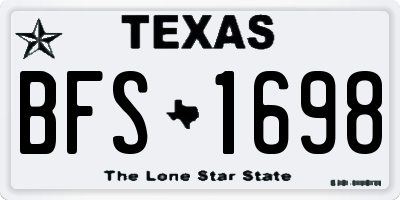 TX license plate BFS1698