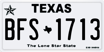 TX license plate BFS1713