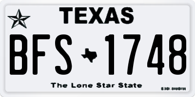 TX license plate BFS1748