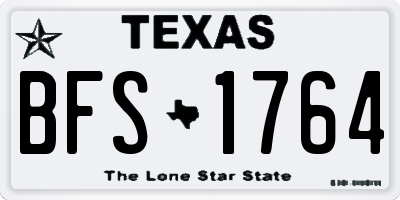 TX license plate BFS1764