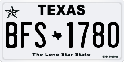 TX license plate BFS1780