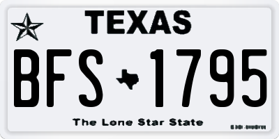TX license plate BFS1795