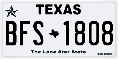 TX license plate BFS1808
