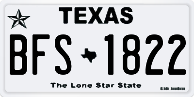 TX license plate BFS1822