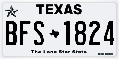 TX license plate BFS1824