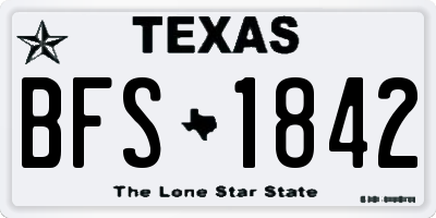 TX license plate BFS1842