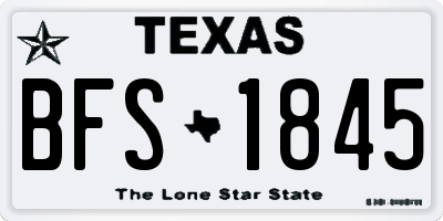 TX license plate BFS1845