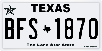 TX license plate BFS1870