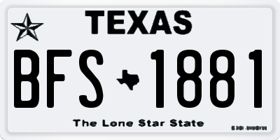 TX license plate BFS1881