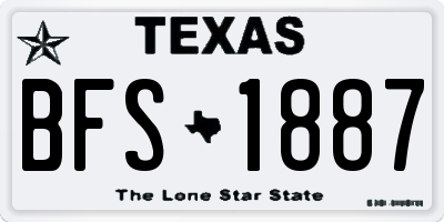 TX license plate BFS1887