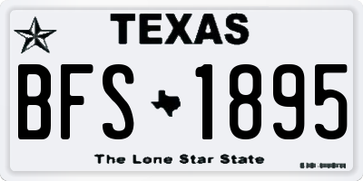 TX license plate BFS1895
