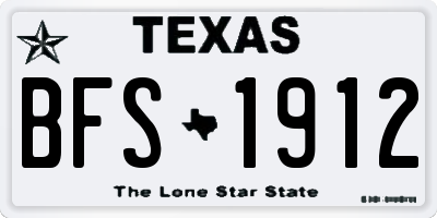 TX license plate BFS1912