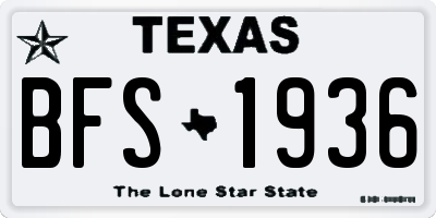TX license plate BFS1936