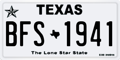 TX license plate BFS1941