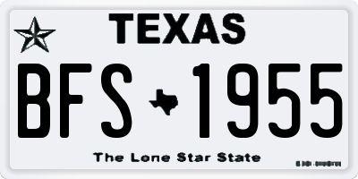 TX license plate BFS1955