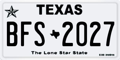 TX license plate BFS2027
