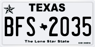 TX license plate BFS2035