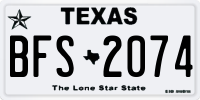 TX license plate BFS2074