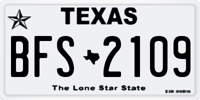TX license plate BFS2109